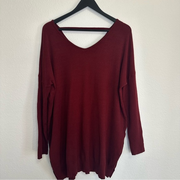 Burgundy Oversized Sweater Size 1X/2X Curve Market - Picture 1 of 8